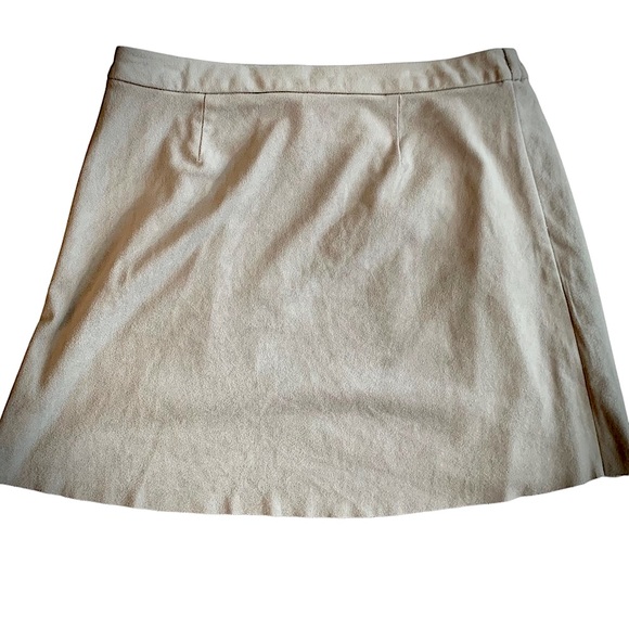 Kensie Light Gray Suede Mini Wrap Skirt - Picture 2 of 4